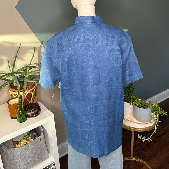 Tommy Bahama 100% Linen Textured Short Sleeve Button-Up Shirt M Resort Classic - Picture 5 of 10